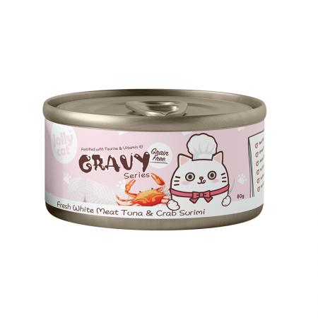 Jollycat Gravy Series Fresh White Meat Tuna And Crab Surimi 80g