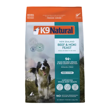 K9 Natural New Zealand Freeze Dried Food Beef & Hoki 3.6kg