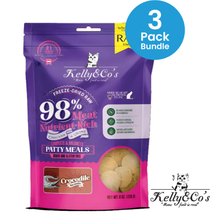 Kelly & Co's Cat Patty Meal Crocodile 226g (3 Pack Bundle)