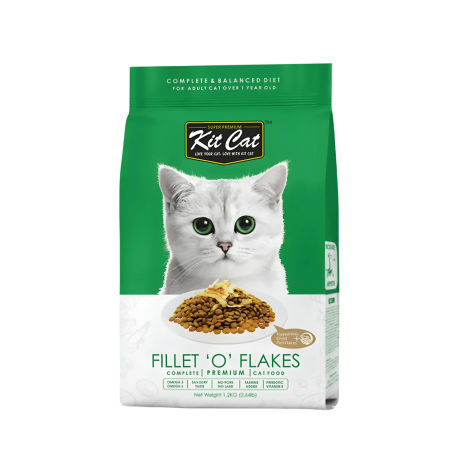 Kit Cat Premium Dry Food Fillet 'O' Flakes 1.2kg