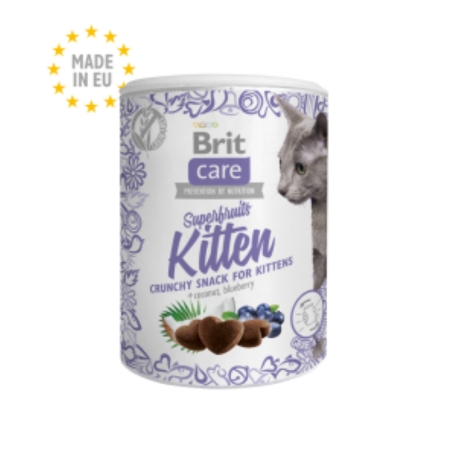 Brit Care Cat Superfruits Kitten Crunchy Snack with Coconut & Blueberry 100g