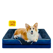 Lavish Dog Bed Plush Mattress Blue Grey (Extra Large)