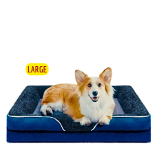 Lavish Dog Bed Plush Mattress Blue Grey (Large)