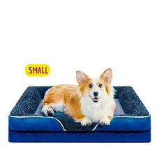 Lavish Dog Bed Plush Mattress Blue Grey (Small)