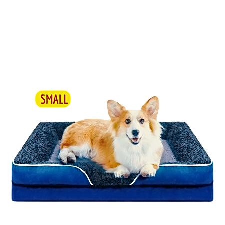 Lavish Dog Bed Plush Mattress Blue Grey (Small)
