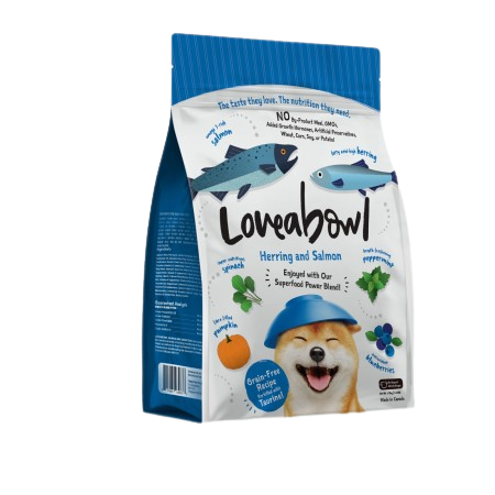 Loveabowl Grain-Free Herring and Salmon Dog Dry Food 250g (2 Packs)