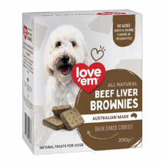 Love'em Dog Treats Oven Baked All Natural Brownie Cookies Beef Liver 200g