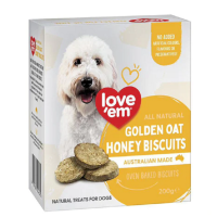 Love'em Dog Treats Oven Baked Biscuits Golden Oat Honey 200g