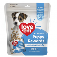 Love'em Dog Treats Pocket Puppy Rewards Beef 120g (20g x 6)