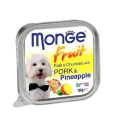 Monge Dog Food Fruit Pate w/Chunkies Pork & Pineapple 100g