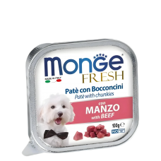 Monge Dog Food Pate with Chunkies Beef 100g
