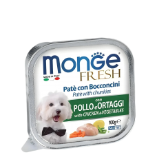 Monge Dog Food Pate with Chunkies Chicken & Veg 100g