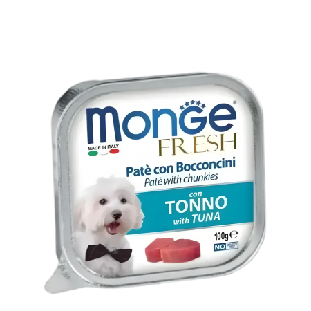 Monge Dog Food Pate with Chunkies Tuna 100g x32