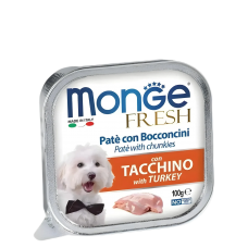 Monge Dog Food Pate with Chunkies Turkey 100g