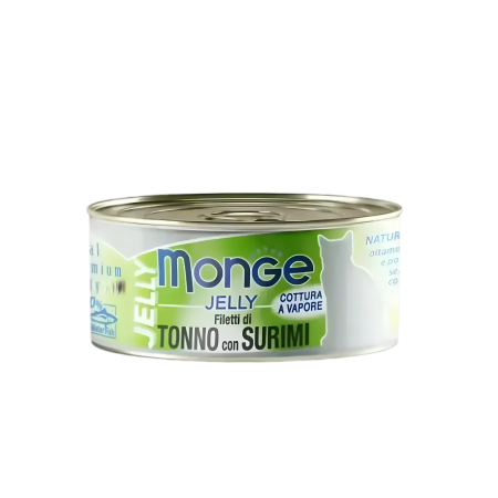 Monge Cat Canned Food Jelly Yellowfin Tuna w/Surimi 80g