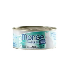 Monge Cat Canned Food Natural Seafood Mixed w/Chic 80g