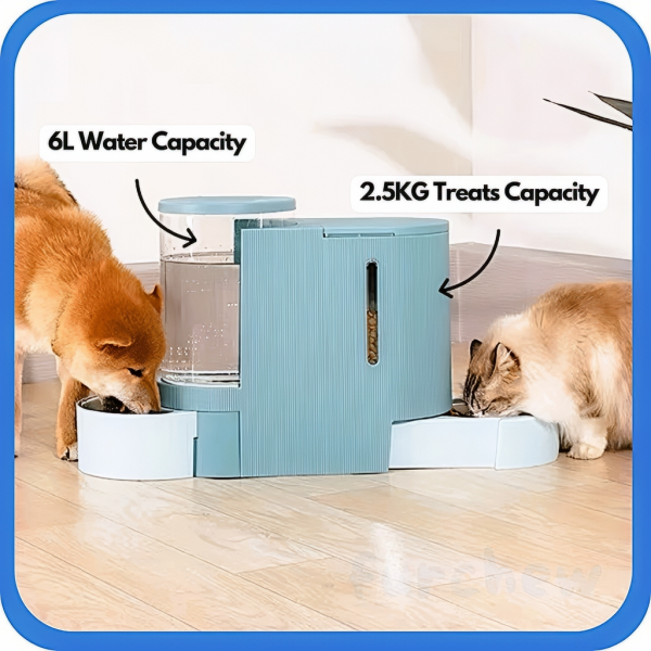 MPETS Food & Water Dispenser Blue