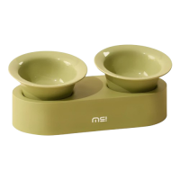 Makesure Elevated Ceramic Double Bowl Green