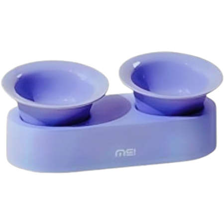 Makesure Elevated Ceramic Double Bowl Purple
