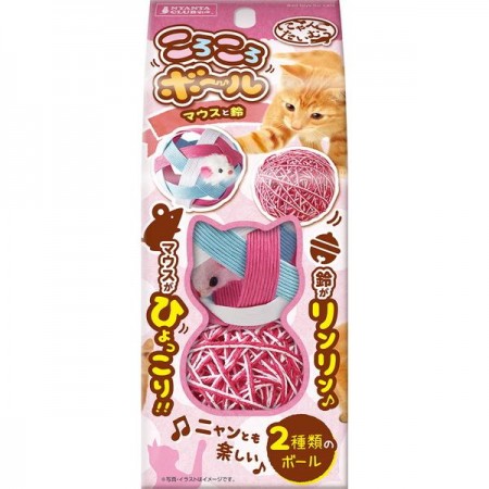 Marukan Cat Toy Nyanko Time Rolling Ball Mouse & Bell