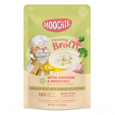 Moochie Cat Pouch Creamy Broth Chicken & Broccoli 40g
