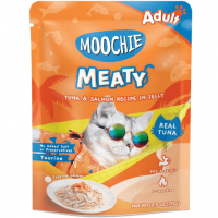 Moochie Cat Pouch Meaty Tuna & Salmon Recipe In Jelly 70gx12