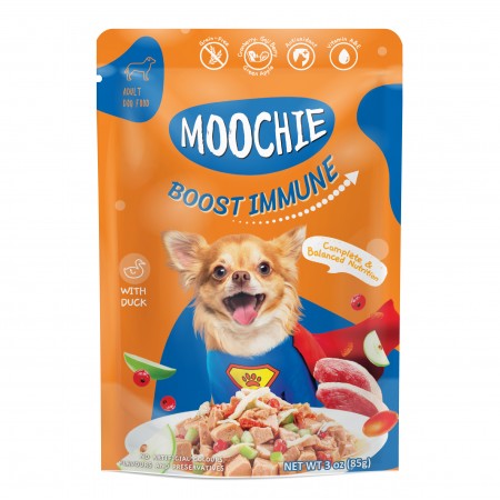 Moochie Dog Pouch Boost Immune Duck Adult 85g x12