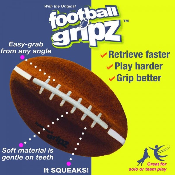 Nylabone Dog Toy Power Play Gripz Football Medium