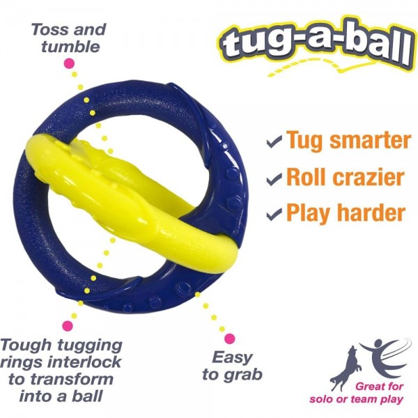 Nylabone Dog Toy Power Play Tug-a-Ball 2-in1 Large