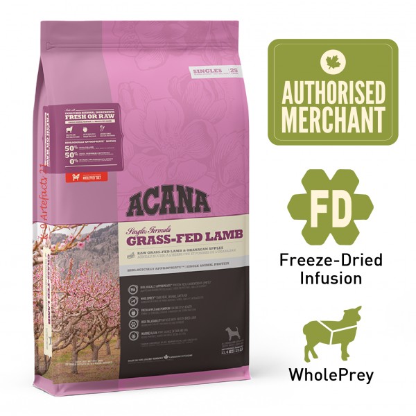 Acana Dog Dry Food Singles Grass-Fed Lamb Recipe 11.4kg