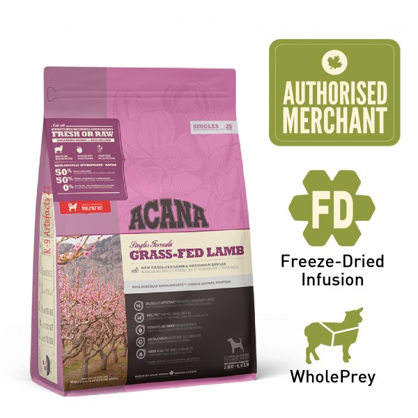 Acana Dog Dry Food Singles Grass-Fed Lamb Recipe 2kg
