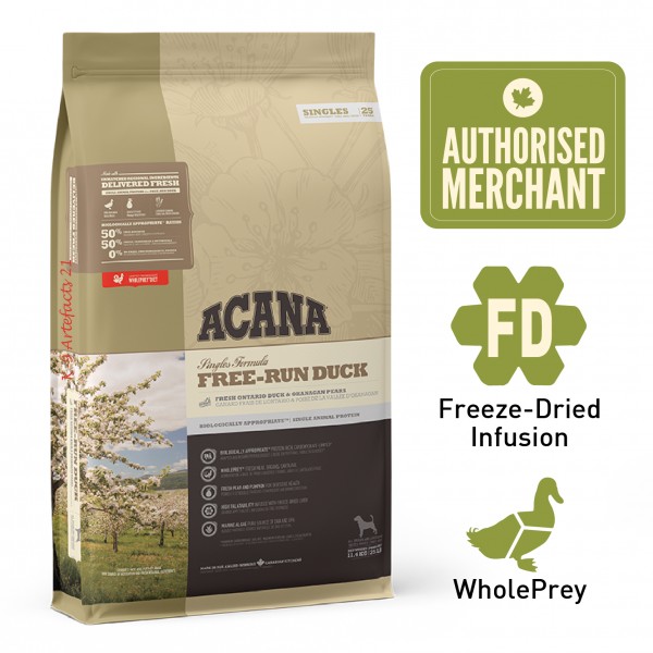 Acana Dog Dry Food Singles Free-Run Duck Recipe 11.4kg