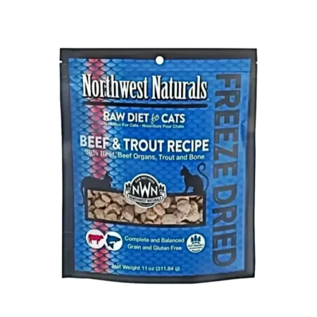 Northwest Cat Freeze Dried Raw Diet Beef & Trout 11oz