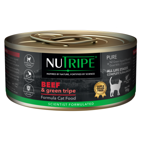 Nutripe Cat Wet Food Pure Green Triple Beef  95g (6 cans)