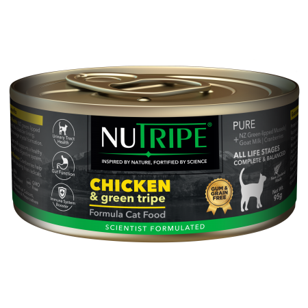 Nutripe Cat Wet Food Pure Green Triple Chicken 95g (6 cans)