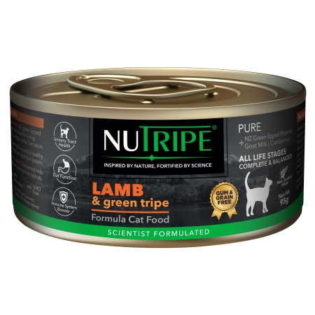 Nutripe Cat Wet Food Pure Green Triple Lamb 95g (6 cans)