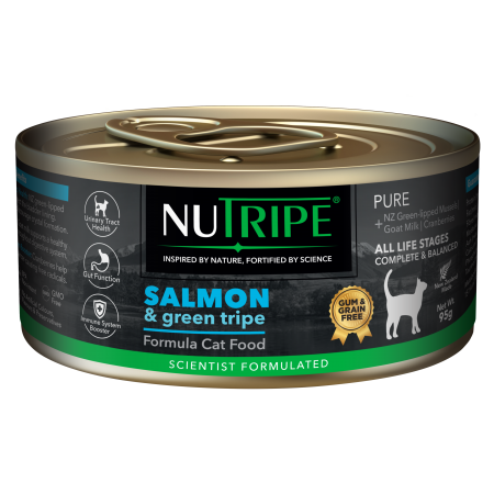 Nutripe Cat Wet Food Pure Tripe Salmon 95g  (6 cans)