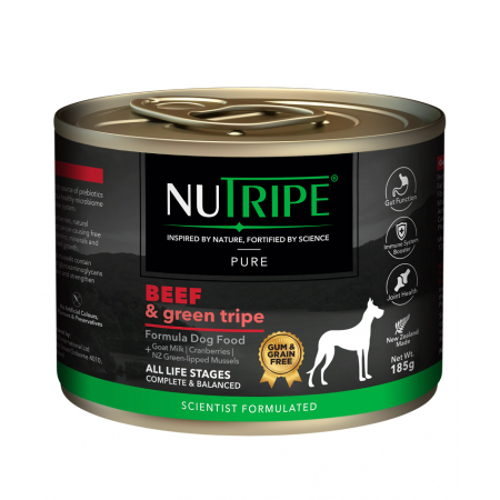 Nutripe Dog Wet Food Pure Green Tripe Beef 185g