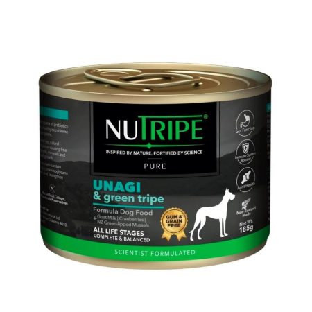 Nutripe Dog Wet Food Pure Green Tripe Unagi 185g (6 cans)