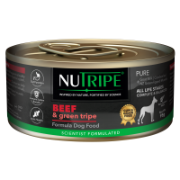 Nutripe Pure Grain Free Beef & Green Tripe Dog Wet Food 95g Carton (6 Cans)