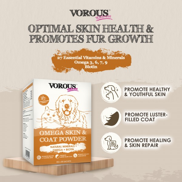 Vorous Pet Supplement Omega Skin & Coat Powder (3g x 30)