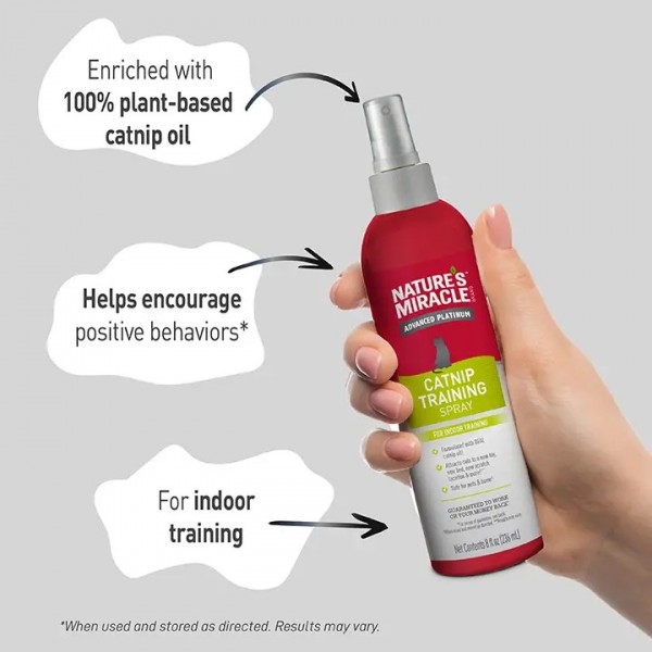 Nature's Miracle Cat Training Spray Catnip Advanced Platinum 8oz