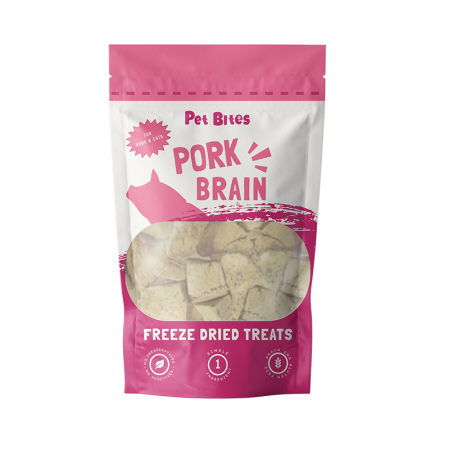 Pet Bites Dog & Cat Freeze Dried Pork Brain Treats 40g
