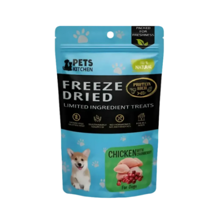 Pets Kitchen Dog Treat Freeze-Dried Chic w/Cranberry 40g
