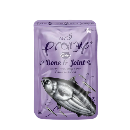 Pramy Cat Gravy Pouch Bone & Joint Tuna w/Shirasu 70g