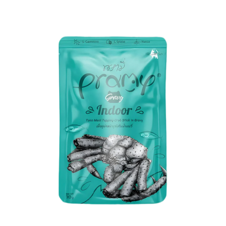 Pramy Cat Gravy Pouch Indoor Tuna w/Crab 70g x12