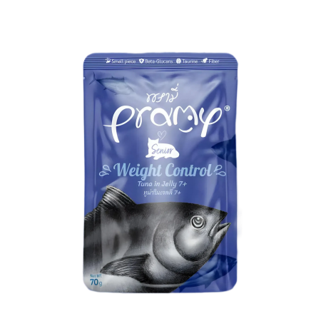 Pramy Cat Jelly Pouch Weight Control Tuna Meat Senior 7+ 70g x12