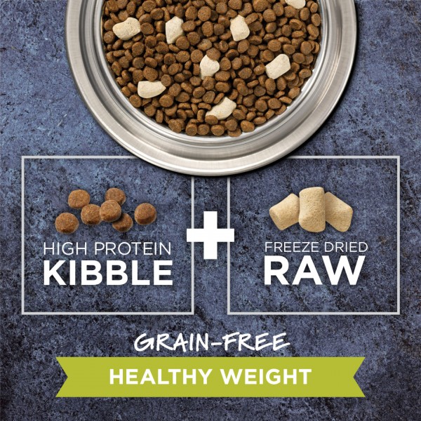 Instinct Raw Boost Kibble + Raw Freeze Dried Healthy Weight Grain-Free Recipe with Real Chicken Cat Dry Food 10lb