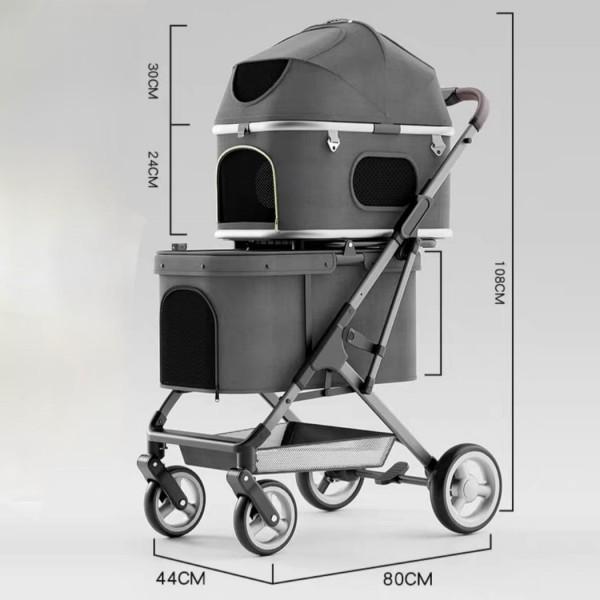 Rubeku Pet Stroller (822) Grey