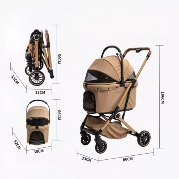 Rubeku Pet Stroller (D01) Brown